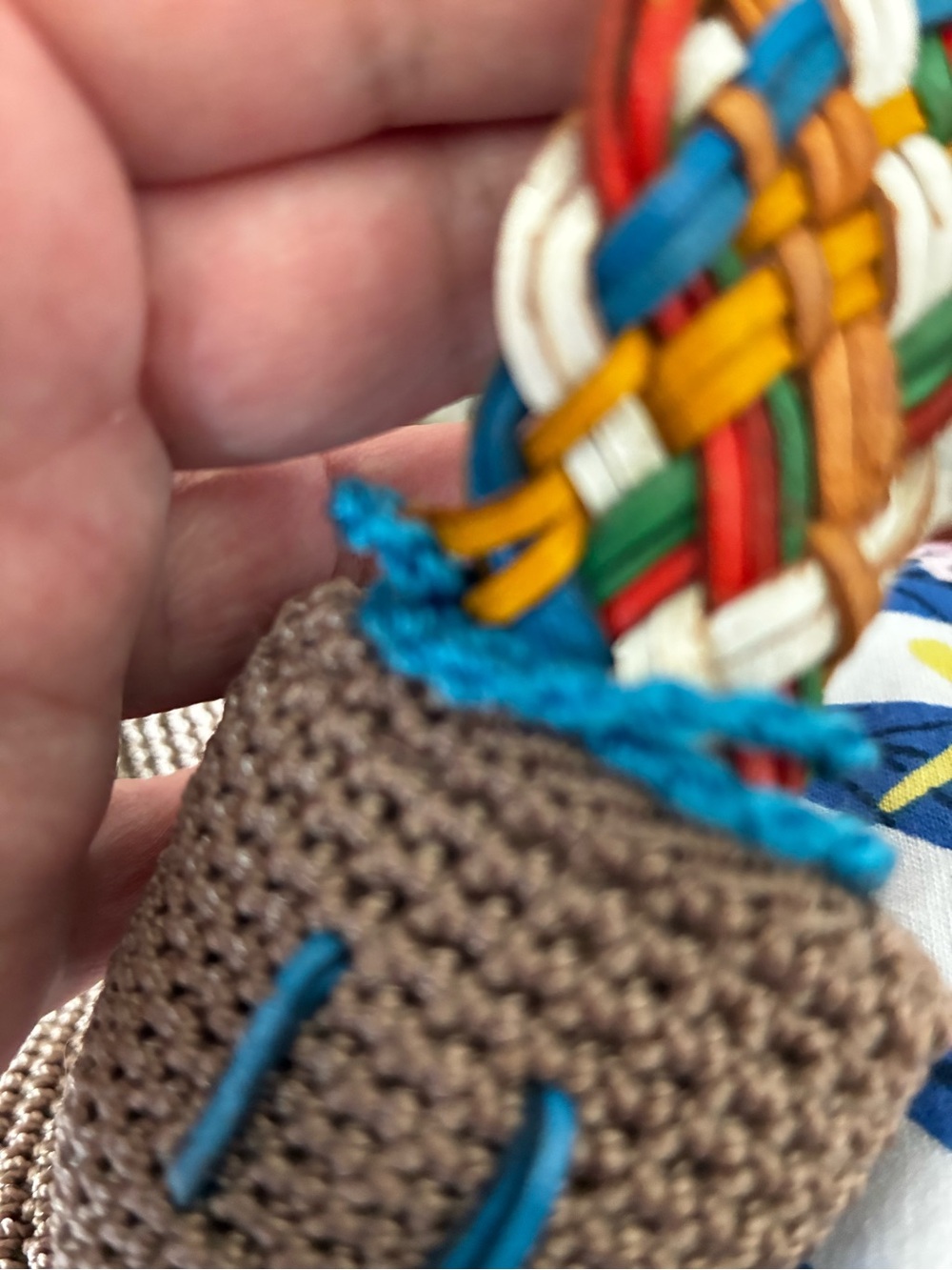 The Sak Tan Woven Shoulder Bag with Multicolor Braided Strap - Picture 7 of 7